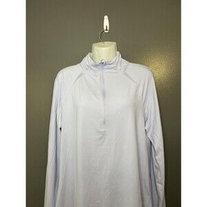 Layer 8 Pullover Womens Large Purple 1/4 Zip Mock Neck Long Sleeve Top Athletic